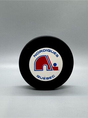 Vintage Quebec Nordiques NHL Hockey Puck – Official Licensed – Trench MFG